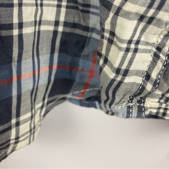 Denim & Supply Ralph Lauren Plaid Snap Down Shirt Small Blue Grey - Picture 9 of 12
